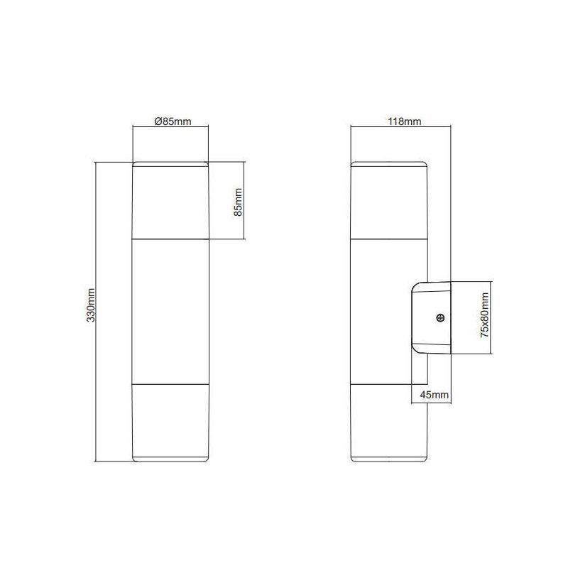 HOOSIC APPLIQUE CILINDRICA DA PARETE 2 LUCI IP44 RUGGINE O ANTRACITE ATTACCO 2XE27 MODERNA TRIO LIGHTING - Cristalensi Shop Onli
