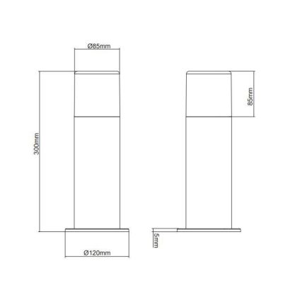 HOOSIC PALETTO CILINDRICO DA ESTERNI IP44 ANTRACITE ATTACCO E27 MODERNO TRIO LIGHTING - Cristalensi Shop Online