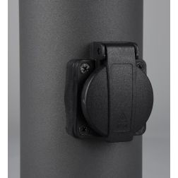 HOOSIC LAMPIONE A CILINDRO DA ESTERNI CON PRESE SCHUKO IP44 ANTRACITE ATTACCO E27 MODERNO TRIO LIGHTING - Cristalensi Shop Onlin 2