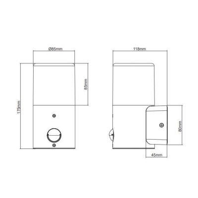 HOOSIC APPLIQUE CON SENSORE DI MOVIMENTO DA ESTERNI IP44 ANTRACITE ATTACCO E27 MODERNO TRIO LIGHTING - Cristalensi Shop Online