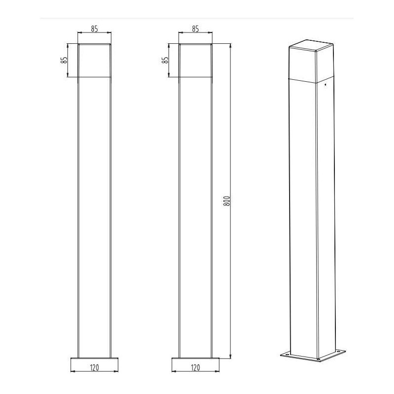 HUDSON LAMPIONE DA ESTERNI H80 IP44 ANTRACITE ATTACCO E14 SQUADRATO MODERNO TRIO LIGHTING - Cristalensi Shop Online