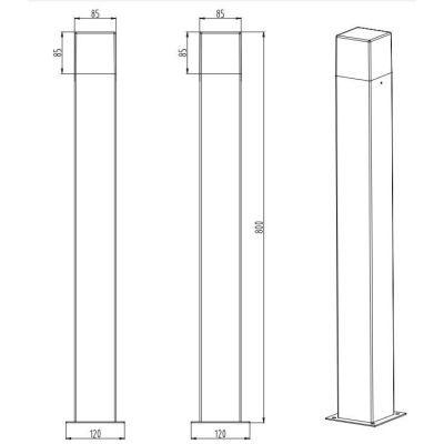 HUDSON LAMPIONE DA ESTERNI H80 IP44 ANTRACITE ATTACCO E14 SQUADRATO MODERNO TRIO LIGHTING - Cristalensi Shop Online