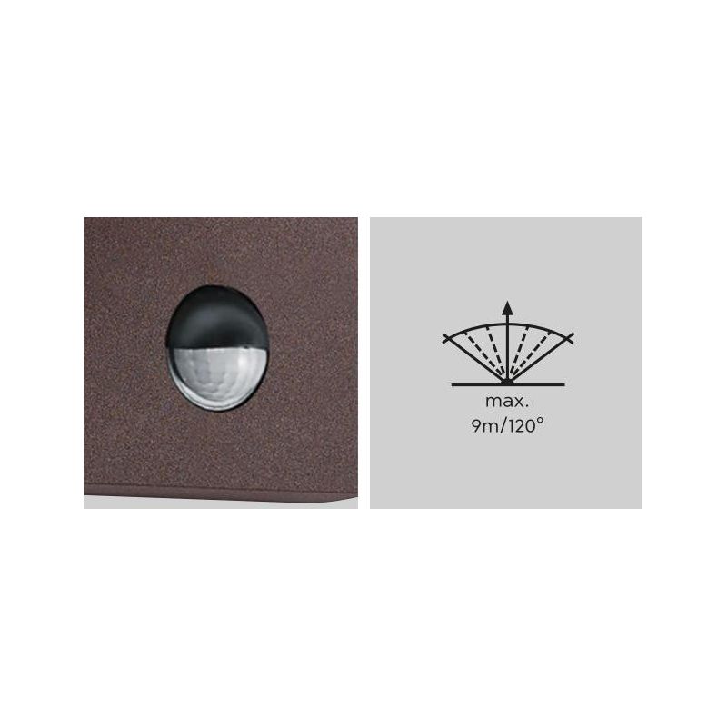 SAMBESI APPLIQUE CON SENSORE DI MOVIMENTO DA ESTERNO IP44 ANTRACITE RUGGINE O BIANCO A LANTERNA TRIO LIGHTING - Cristalensi Shop