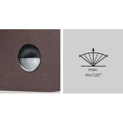 SAMBESI APPLIQUE CON SENSORE DI MOVIMENTO DA ESTERNO IP44 ANTRACITE RUGGINE O BIANCO A LANTERNA TRIO LIGHTING - Cristalensi Shop