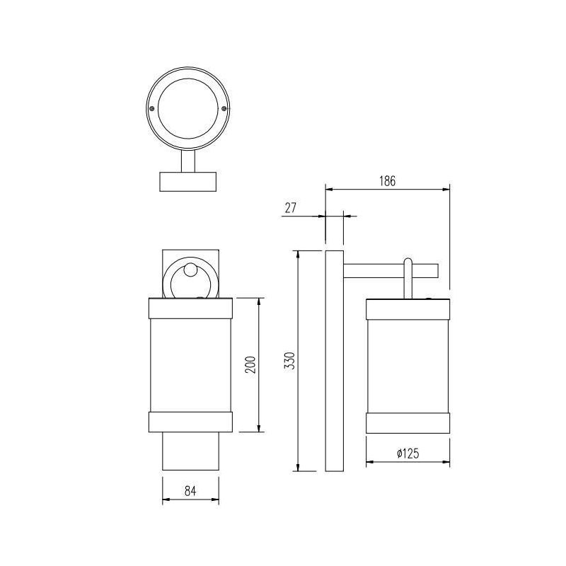 SAMBESI APPLIQUE CON SENSORE DI MOVIMENTO DA ESTERNO IP44 ANTRACITE RUGGINE O BIANCO A LANTERNA TRIO LIGHTING - Cristalensi Shop