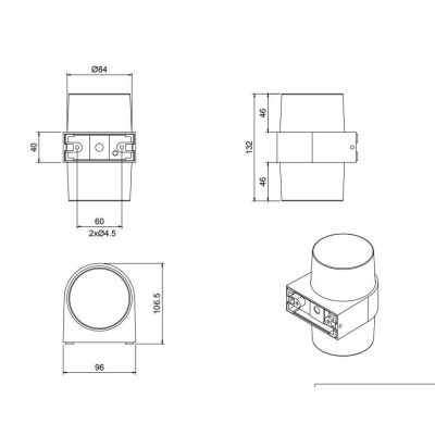 MOLINA APPLIQUE DA ESTERNO IP54 MODERNA ANTRACITE LED 5W LUCE 3000K A CILINDRO RL - Cristalensi Shop Online