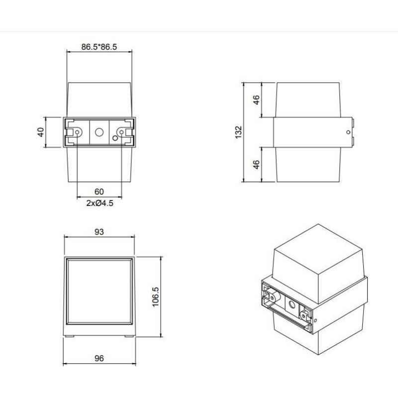 MOLINA APPLIQUE DA ESTERNO IP54 ANTRACITE MODERNA LED 5W LUCE 3000K RETTANGOLARE RL - Cristalensi Shop Online
