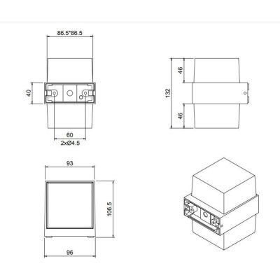 MOLINA APPLIQUE DA ESTERNO IP54 ANTRACITE MODERNA LED 5W LUCE 3000K RETTANGOLARE RL - Cristalensi Shop Online