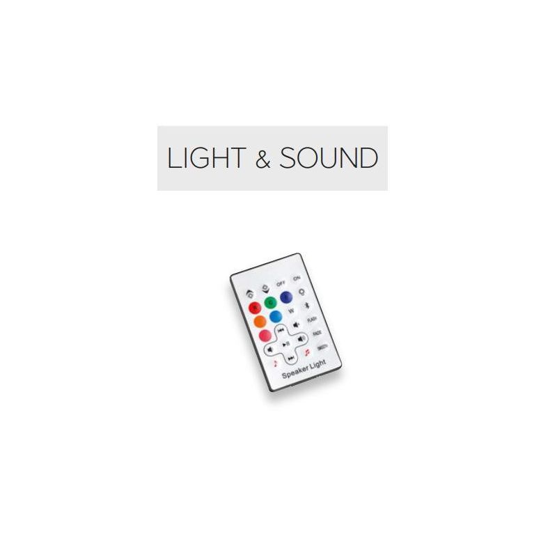 JAMAICA LAMPADA DECORATIVA LED 3W LUCE 3000K RGB BATTERIA RICARICABILE, CASSA ACUSTICA E TELECOMANDO RL - Cristalensi Shop Onlin