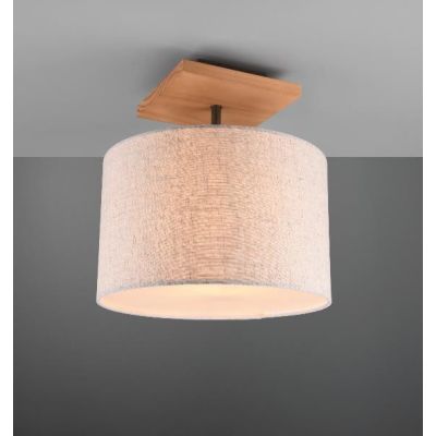 ELMAU PLAFONIERA MODERNA IN LEGNO E METALLO CON PARALUME IN TESSUTO JUTA ATTACCO E27 TRIO LIGHTING - Cristalensi Shop Online