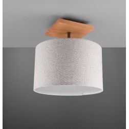 ELMAU PLAFONIERA MODERNA IN LEGNO E METALLO CON PARALUME IN TESSUTO JUTA ATTACCO E27 TRIO LIGHTING - Cristalensi Shop Online 2