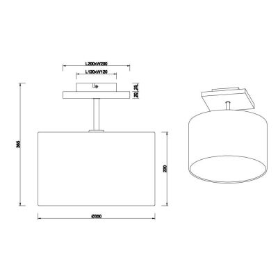 ELMAU PLAFONIERA MODERNA IN LEGNO E METALLO CON PARALUME IN TESSUTO JUTA ATTACCO E27 TRIO LIGHTING - Cristalensi Shop Online