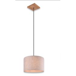 ELMAU SOSPENSIONE SINGOLA MODERNA IN LEGNO E METALLO CON PARALUME IN TESSUTO ATTACCO E27 TRIO LIGHTING - Cristalensi Shop Online 2