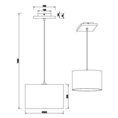 ELMAU SOSPENSIONE SINGOLA MODERNA IN LEGNO E METALLO CON PARALUME IN TESSUTO ATTACCO E27 TRIO LIGHTING - Cristalensi Shop Online