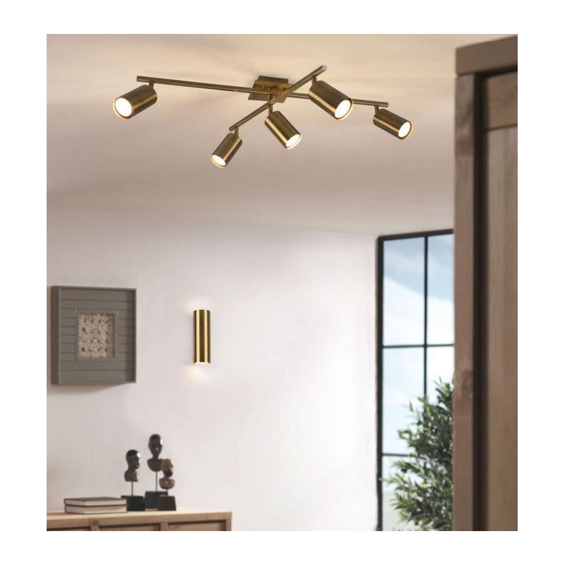 MARLEY PLAFONIERA 5 SPOT CON ASTE GIREVOLI IN METALLO 4 FINITURE COLORE ATTACCO 5xGU10 TRIO LIGHTING - Cristalensi Shop Online