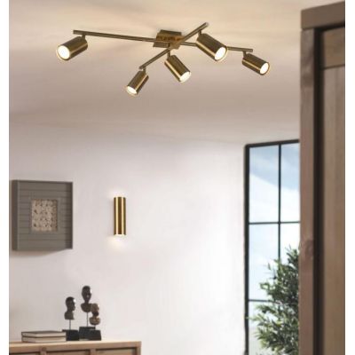 MARLEY PLAFONIERA 5 SPOT CON ASTE GIREVOLI IN METALLO 4 FINITURE COLORE ATTACCO 5xGU10 TRIO LIGHTING - Cristalensi Shop Online