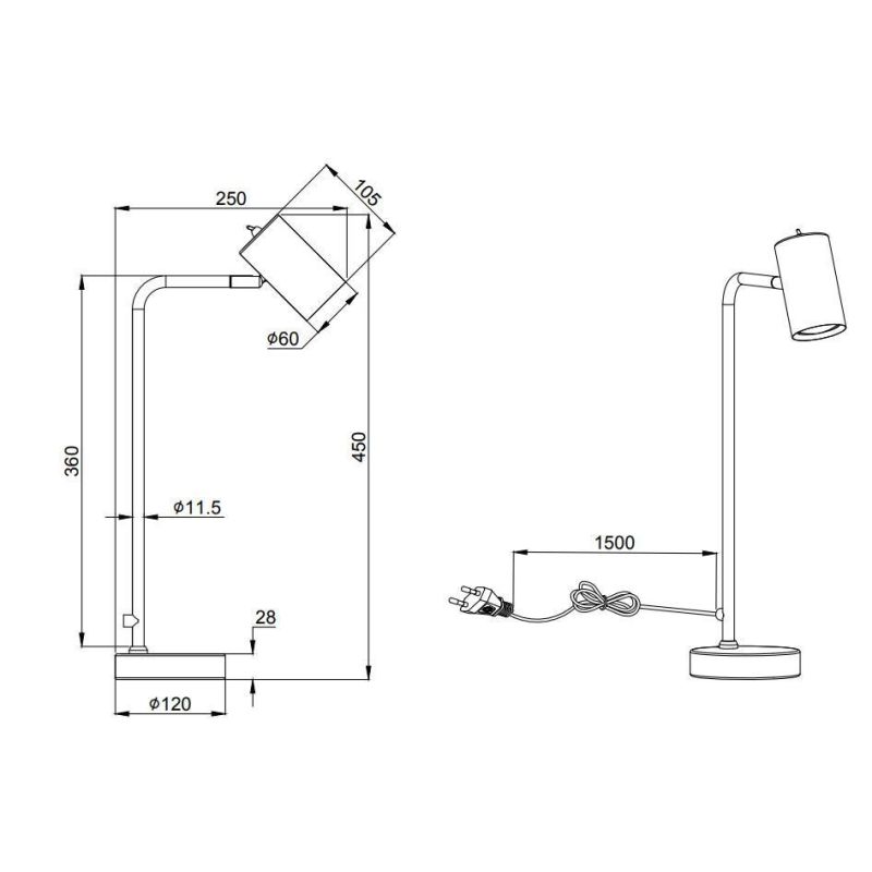 MARLEY LAMPADA DA TAVOLO H45 IN METALLO FINITURA NICHEL O OTTONE MODERNA ATTACCO GU10 TRIO LIGHTING - Cristalensi Shop Online