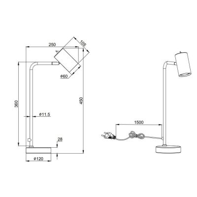 MARLEY LAMPADA DA TAVOLO H45 IN METALLO FINITURA NICHEL O OTTONE MODERNA ATTACCO GU10 TRIO LIGHTING - Cristalensi Shop Online