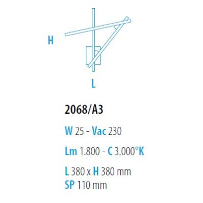 DIGIT LAMPADA DA PARETE LED 22W FB Braga - Cristalensi Shop Online