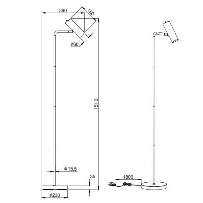 MARLEY PIANTANA H150 IN METALLO FINITURA NICHEL O OTTONE SATINATO MODERNA ATTACCO GU10 TRIO LIGHTING - Cristalensi Shop Online