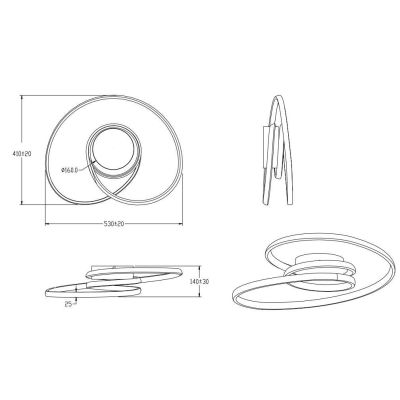 SANSA PLAFONIERA MODERNA LED 18,5W LUCE 3000K DIMMERABILE 3 COLORI RL - Cristalensi Shop Online