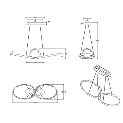 SANSA SOSPENSIONE MODERNA LED 28W LUCE 3000K DIMMERABILE 3 COLORI RL - Cristalensi Shop Online