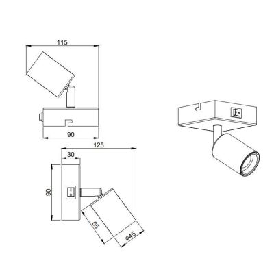 VANNES FARETTO SPOT 1 LUCE ORIENTABILE MODERNO IN 4 FINITURE COLORE ATTACCO E27 RL - Cristalensi Shop Online