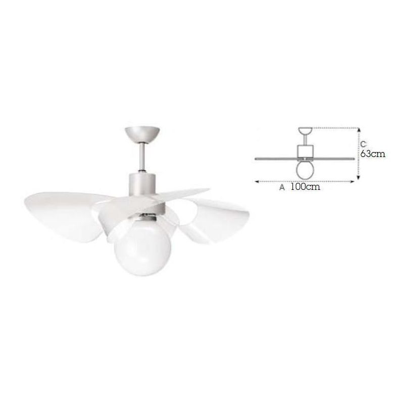 SOFFIO ECO VENTILATORE DIAMETRO 100 CM CON PALE TRASPARENTI E TELECOMANDO INCLUSO Italexport - Cristalensi Shop Online
