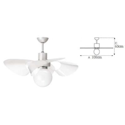 SOFFIO ECO VENTILATORE DIAMETRO 100 CM CON PALE TRASPARENTI E TELECOMANDO INCLUSO Italexport - Cristalensi Shop Online