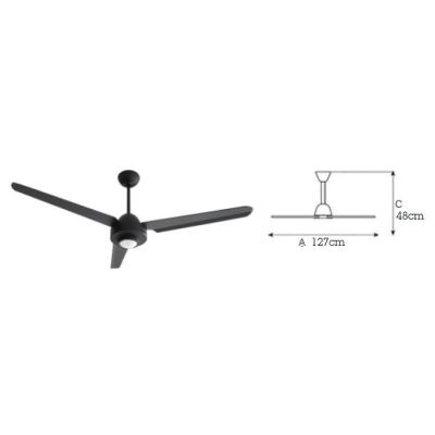 BLACK LIBELLULA 3 PALE VENTILATORE LED 17W LUCE 3000K DIAMETRO 127 CM CON TELECOMANDO INCLUSO Italexport - Cristalensi Shop Onli