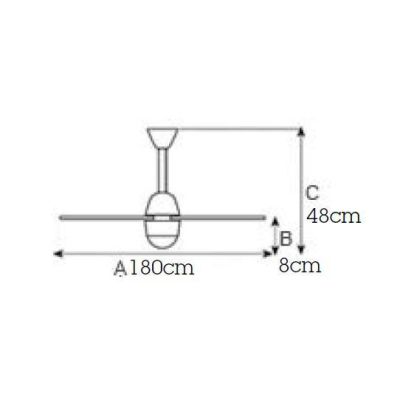 CENTOTTANTA VENTILATORE A SOFFITTO 3 PALE LED 12W LUCE 3000K GRIGIO CON TELECOMANDO INCLUSO Italexport - Cristalensi Shop Online