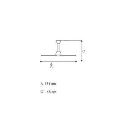 LIBELLULA 2 PALE VENTILATORE SOFFITTO CROMO DI ITALEXPORT DIAMETRO 174 CM CON TELECOMANDO INCLUSO Italexport - Cristalensi Shop