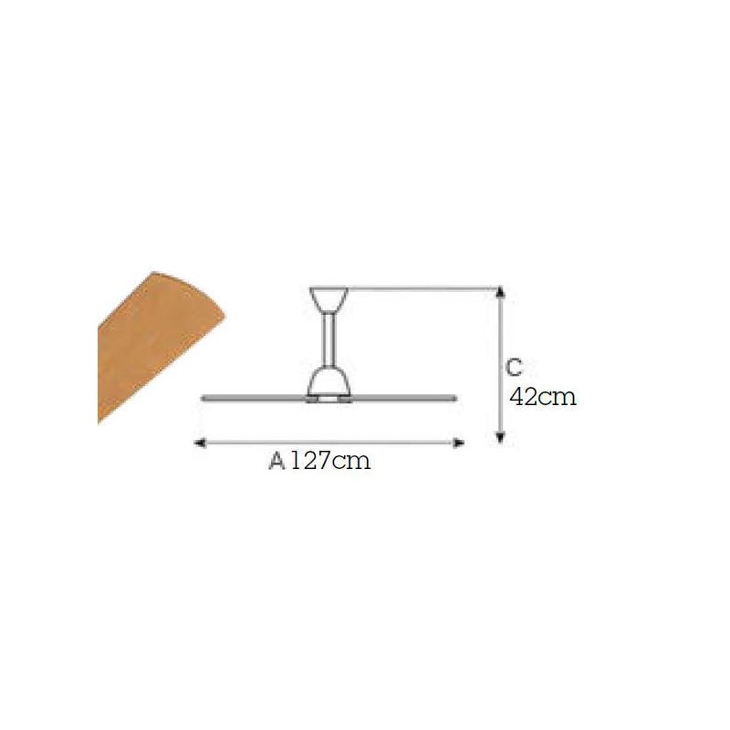 MAESTRALE VENTILATORE SENZA LUCE CON 5 PALE IN LEGNO DIAMETRO 127 TELECOMANDO INCLUSO Italexport - Cristalensi Shop Online
