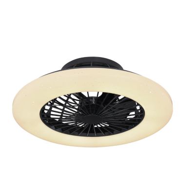 TRAVO VENTILATORE A SOFFITTO NERO CON LED DA 30W LUCE DIMMERABILE CON TELECOMANDO INCLUSO Globo Lighting - Cristalensi Shop Onli