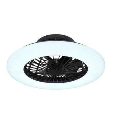 TRAVO VENTILATORE A SOFFITTO NERO CON LED DA 30W LUCE DIMMERABILE CON TELECOMANDO INCLUSO Globo Lighting - Cristalensi Shop Onli