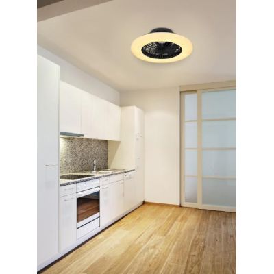 TRAVO VENTILATORE A SOFFITTO NERO CON LED DA 30W LUCE DIMMERABILE CON TELECOMANDO INCLUSO Globo Lighting - Cristalensi Shop Onli