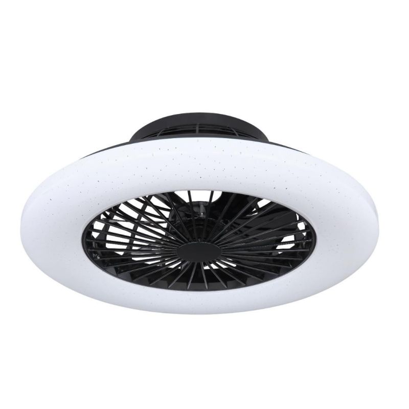 TRAVO VENTILATORE A SOFFITTO NERO CON LED DA 30W LUCE DIMMERABILE CON TELECOMANDO INCLUSO Globo Lighting - Cristalensi Shop Onli