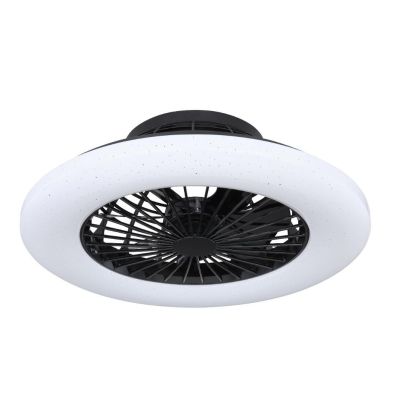 TRAVO VENTILATORE A SOFFITTO NERO CON LED DA 30W LUCE DIMMERABILE CON TELECOMANDO INCLUSO Globo Lighting - Cristalensi Shop Onli