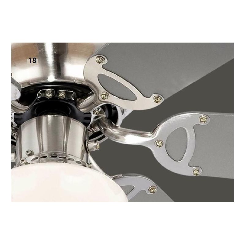 UGO VENTILATORE A SOFFITTO CROMO PALE REVERSIBILI CON CATENELLA E LAMPADINA ATTACCO E27 Globo Lighting - Cristalensi Shop Online
