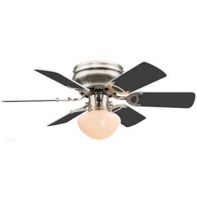 UGO VENTILATORE A SOFFITTO CROMO PALE REVERSIBILI CON CATENELLA E LAMPADINA ATTACCO E27 Globo Lighting - Cristalensi Shop Online