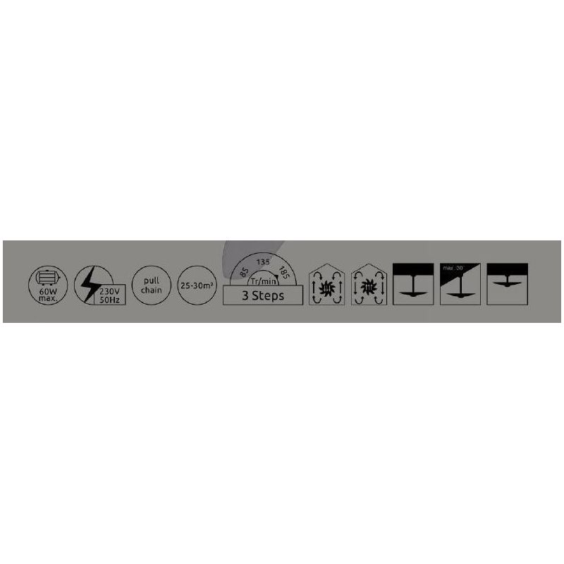 AZURA VENTILATORE A SOFFITTO IN NICHEL SATINATO E CROMO CON PALE REVERSIBILI LAMPADINA ATTACCO E14 Globo Lighting - Cristalensi 