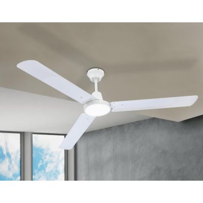 FERRO VENTILATORE A SOFFITTO BIANCO SENZA LUCE 3 PALE DIAMETRO 142 CM CON TELECOMANDO INCLUSO Globo Lighting - Cristalensi Shop 