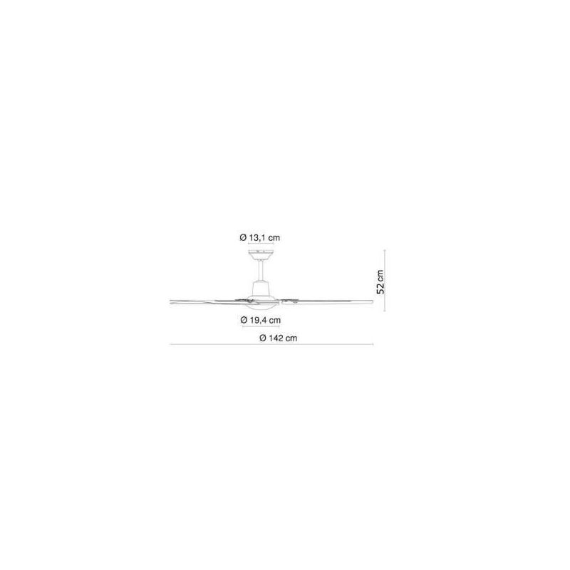 FERRO VENTILATORE A SOFFITTO BIANCO SENZA LUCE 3 PALE DIAMETRO 142 CM CON TELECOMANDO INCLUSO Globo Lighting - Cristalensi Shop 