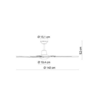FERRO VENTILATORE A SOFFITTO BIANCO SENZA LUCE 3 PALE DIAMETRO 142 CM CON TELECOMANDO INCLUSO Globo Lighting - Cristalensi Shop 