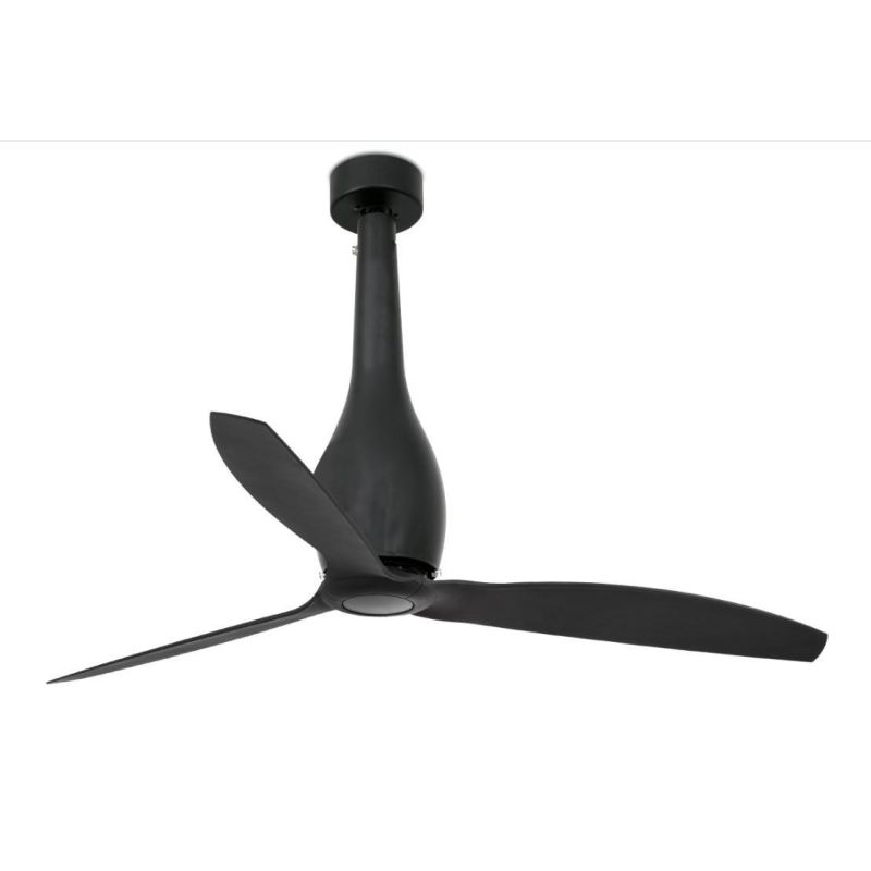 ETERFAN VENTILATORE DI DIAMETRO 128 CM CON FUSTO IN VETRO NERO CON PALE COLOR LEGNO O NERE FARO VENTILATORI - Cristalensi Shop O