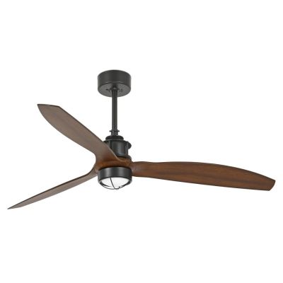 JUST FAN VENTILATORE A SOFFITTO NERO CON PALE NOCE LUCE LED 17W CON TELECOMANDO INCLUSO FARO VENTILATORI - Cristalensi Shop Onli