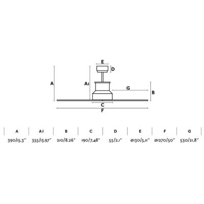 WINCHE VENTILATORE CON LUCE LED 16W DIAMETRO 130 IP44 DA ESTERNI IN METALLO MARRONE CON 4 PALE FARO VENTILATORI - Cristalensi Sh