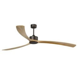 KAUAI VENTILATORE MARRONE O BIANCO DIAMETRO CM 240 SENZA LUCE CON PALE IN LEGNO E TELECOMANDO INCLUSO FARO VENTILATORI - Cristal