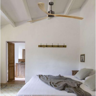 KAUAI VENTILATORE MARRONE O BIANCO DIAMETRO CM 240 SENZA LUCE CON PALE IN LEGNO E TELECOMANDO INCLUSO FARO VENTILATORI - Cristal