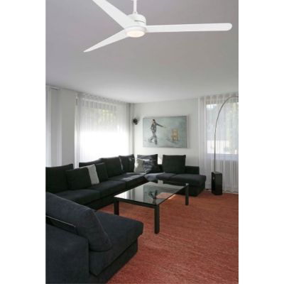 NUU VENTILATORE BIANCO LUCE LED 15W LUCE 3000K CON 3 PALE DIAMETRO CM 132 CON TELECOMANDO INCLUSO FARO VENTILATORI - Cristalensi